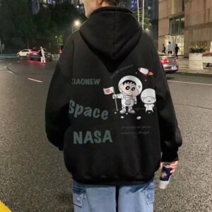 Cartoon Cartoon print hooded sweater men’s Japanese neutral style pullover spring and autumn loose sports hoodie