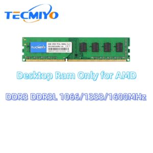 TECMIYO Desktop Memory RAM Only for AMD 8GB DDR3 DDR3L 1600MHz 1333MHz 1066MHz 1.35V/1.5V Non-ECC -1PC Green