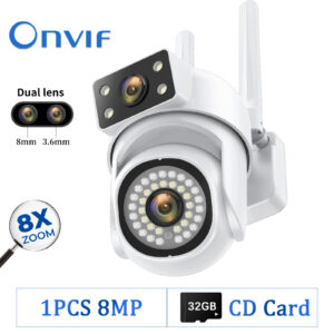 1/4PCS 8MP Wifi Camera IP Outdoor 8X Zoom 5G Wireless Security Monitor AI Smart Tracking Surveillance Cameras 6MP Two-way Audio