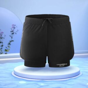 Men’s Aloe Pants Athletic Shorts Two-Layer Swim Trunks: Stylish, Quick-Drying & Comfortably Fit for Beach, Pool & Hot Spring