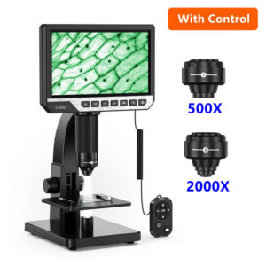 Elikliv EDM11S Digital Microscope 2000X 7″ IPS 12MP 1080P Lab Biological Microscope Camera Dual Lens With Remote Control
