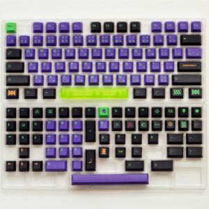 EVA NO.1 Keycap Japanese Anime Mecha Keycap 129 Keys DYE-SUB Cherry Profile PBT Keycap For Cherry MX Switch Mechanical Keyboard