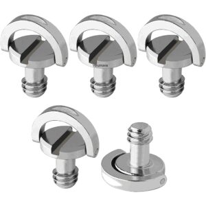 5PCS/ 1Set Portable Metal 1/4 Camera Screw for Quick Release Plate 1/4inch Folding C-ring Adapter Tripod Monopod Camera Plate