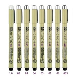 Sweet Journal 8PCS Sakura Micron Drawing Pen Black Fine Line Painting Art Sketch Supply