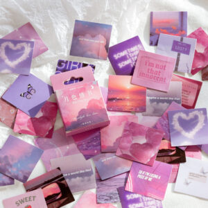 Sweet Journal 46PCS Twilight Hour Moonlight Love letter Series Aesthetic Stickers Album Diary Journal Phone Decorative Scrapbooking DIY Sticker