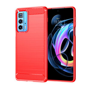 lthmy for Motorola Moto Edge 20 Pro Case Carbon Fiber TPU Soft Silicone Back Cover Armor Phone Case Casing