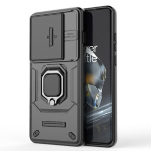 For OnePlus 12 5G Case With Slide Camera Cover Built in 360┬░ Rotate Ring Stand Kickstand Full-Body Rugged Shockproof Protective Phone Cover