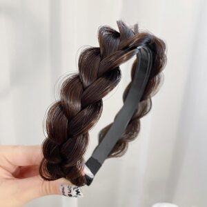 Enacolor Fish Bone Braid Wig Braided for Korean Girls Wig Headband Hair Band Hair Hoop Fashionable Hair Accessories