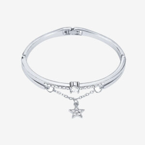 Star Crystal Charm Bangle Bracelet Girl Gift
