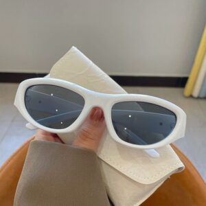 Enacolor Korean Version Pink Sunglasses Cat Eyes for Women Small Frame Toad Glasses Accessories New 2024