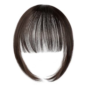 Fringe Blunt Bangs Hair Accessories False Hairpiece Clip in Fake Bangs Natural Black Bang Hair Extension Women
