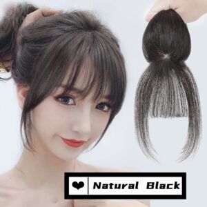 Enacolor 3D French Sythetic Hair Air Bangs For Woman Fake Bangs Thin Bangs Hair Piece Artifact Pad Hair Natural Hair Piece