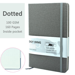 A5 Cloth Cover Dotted Notebook Journal 100 GSM Ivory White Paper Diary Office&School Notepad Supplies Stationery