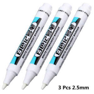 3Pcs/Set For Metal Long Head Marker Pens Oily Waterproof Plastic Large Capacity White Marker Pen Stationery 0.7/1.0/2.5mm