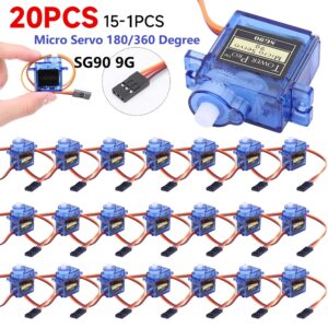1-20PC SG90 9G Micro Servo Servo Motor 180┬░/360┬░ for RC Planes Robot Arm Fixed-Wing Servo Motor Controls for Airplane Helicopter