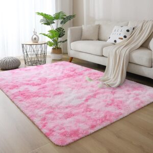 VIKAMA Mixed Color Tie-Dye Gradient Carpet Living Room Coffee Table Mat Plush Washable Full Bedroom Modern Nordic Carpet