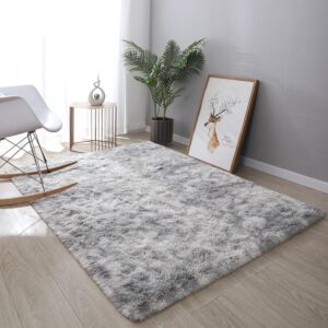 VIKAMA Mixed Color Tie-Dye Gradient Carpet Living Room Coffee Table Mat Plush Washable Full Bedroom Modern Nordic Carpet
