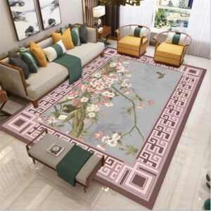 Chinese Style Living Room Carpet Coffee Table Floor Mat Anti-slip Home Decor Rug Study Bedroom Entrance Door Bedside bed blanket