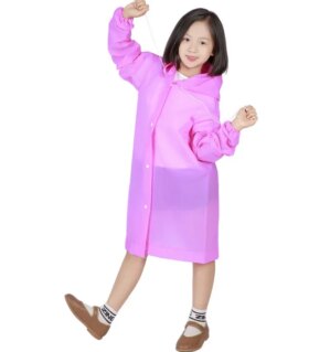 EVA Thickened Children Raincoat Reusable Transparent Fashion Rainwear Hooded Rain Coat Girl And Boy Outdoor Tour Cute