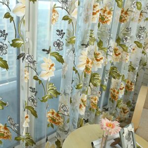 Butterfly Gauze Curtains Romantic Modern Embroidered Sheer Curtains for Living Room Bedroom Kitchen Decor