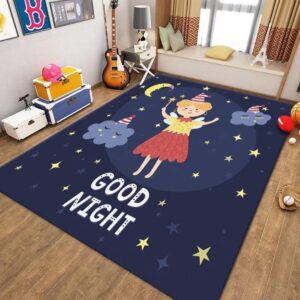 Cartoon Crystal Velvet Carpet Living Room Sofa Coffee Table Mat Children’s Bedroom Bed Play Non-Slip Blanket Home Decoration