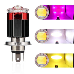 Flash Demon eye Motorcycle Led Headlight Bulb 20W H4 BA20D High/Low Beam Lights Dual Color Motorcycle Led Lens Spotlight 12-80v