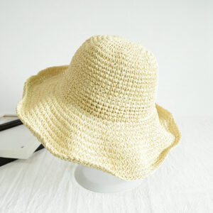 GirlsΓÇÖ Fashion Breathable Daily Date Ponytail Top Foldable Straw Hat Four Seasons Muti-function Beach Style Travel Sunscreen Cap