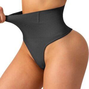 MISSMOLY Womens High Waisted Shapewear Seamless Thong Waist Trainer Tummy Control Body Shaper Panties Girdle Shaping Underwear