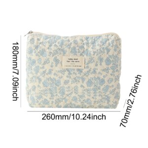 Ladies Quilted Padded Organizer Quality Cotton Fashion Makeup Bag Women Printed Cosmetic Pouch Female Travel Casual Storage Bags