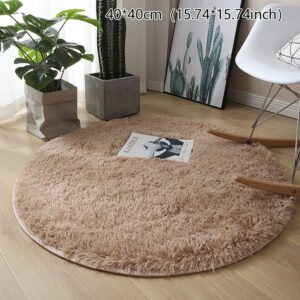 Plush Carpet Fluffy Wool Rug Living Room Carpets Faux Fur Round Mat Kids Room Long Plush Rugs Home Bedroom Decor Shaggy Carpet