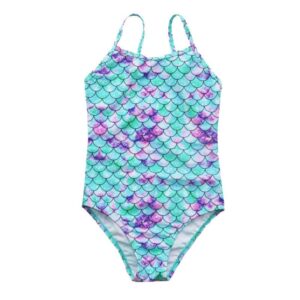 New Summer Fishscale Print Girls Kids Swimsuit Sleeveless mermaid Swimsuit Children Baby Girls One Piece Swimwear Beach Wear