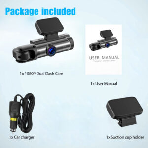 1080P dual camera,Dash Cam for cars,Front And Inside,car camera with IR Night Vision,Loop Recording,wide angle Car DVR Camera