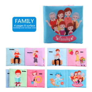 Baby Cloth Books Enlightenment Early Educational Toys Kids Fruits Animal Numbers Food Cognitive Book for Toddlers 12-72 Month