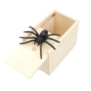 Hot Trick Spider Funny Scare Box Wooden Hidden Box Quality Prank Wooden Scare Box Fun Game Prank Trick Friend Office Toys