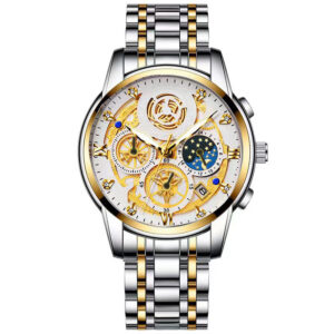 BINBONG Men Watches Top Brand Luxury Fashion Luminous Date Men Hollow Skeleton Quartz Watch Waterproof Male Clock Relogios B4010