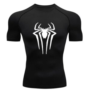 Men’s Sports Compression T-Shirt Running Quick Drying Tight Printed T Shirt Summer GYM Fitness Jogging Short Sleeve Male Tees