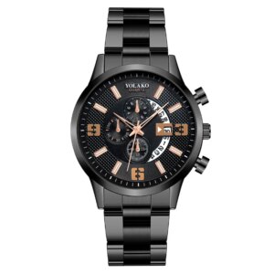Mens Fashion Business Watches Men Sports Stainless Steel Quartz Watch Man High-grade Movement for Business Sports Running