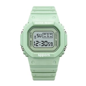 Boys and Girls Student Electronic Watch Macaron Color Men’s and Women’s Sport Alarm Clock Waterproof Square Watches Gift