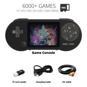 DATA FROG SF2000 Handheld Game Console with Emulators for NES, SNES, SEGA, GB, GBC, GBA Games IPS Screen WiFi Controllers Black