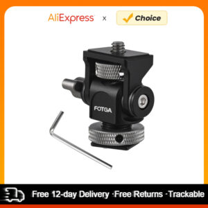 FOTGA Camera Monitor Mount Bracket with Cold Shoe Field Monitor Mount Holder Aluminum Alloy 1/4 Inch Screw Tilt Adjustable