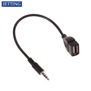 1pc 3.5mm Black Car AUX Audio Cable To USB Audio Cable Car Electronics for Play Music Car Audio Cable USB Headphone Converter