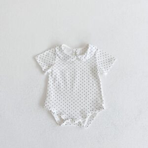 INS 2022 newborn baby clothes girl Summer Infant and Children Baby dot base doll collar romper jumpsuit