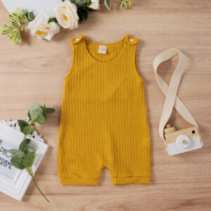 Explosive Fashion Casual Style Solid Color Clothing Newborn Class A Clothing Baby Summer Cotton Onesie.