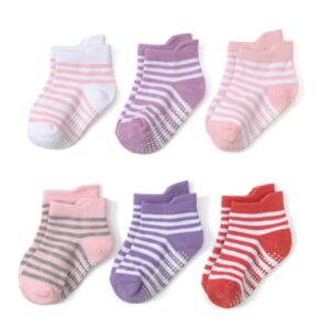 6 Pairs/lot Baby Socks Cotton Anti-slip Children’s Boat Socks For Boys Girl Low Cut Floor Kids Sock With Rubber Grips 0-7Y