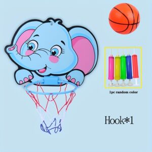 1pc Children’s Basketball Stand Sports Toys Basketball Hoop Kit Cartoon Creative Animals Children’s Hanging Portable