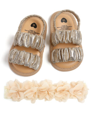 Soft soled cloud shaped sandals with headbands, suitable for newborns and girls – comfortable, non slip open toe walking shoe de