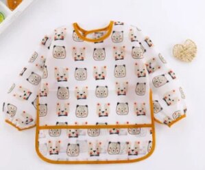 Toddler Waterproof Long Sleeve Art Smock Baby Bibs New Cute Children Baby Stuff Feeding Bib Apron for Kids 0-6 Years