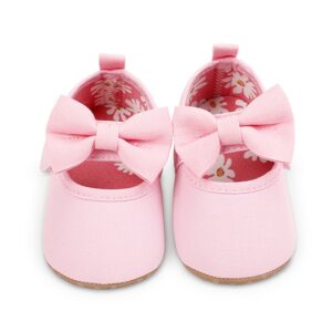 PU Leather Soft Non-Slip Sole Baby Toddler Walking Shoes Baby Girl Shoes 0-18M Mary Flats Bowknot Prewalkers