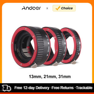 Andoer Portable Auto Focus AF Macro Extension Tube Adapter Ring Replacement for Canon 60D 7D 5D II 550D EOS EF EF-S Mount Lens