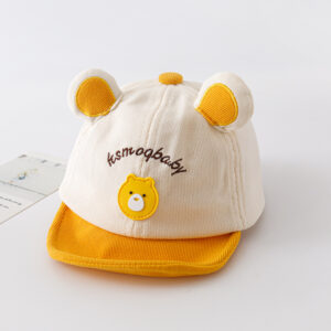 Summer Kids Baseball Cap Cartoon Bear Adjustable Sun Hat for Children Girl Boy Spring Solid Color Baby Hats Gorras